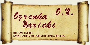 Ozrenka Maricki vizit kartica